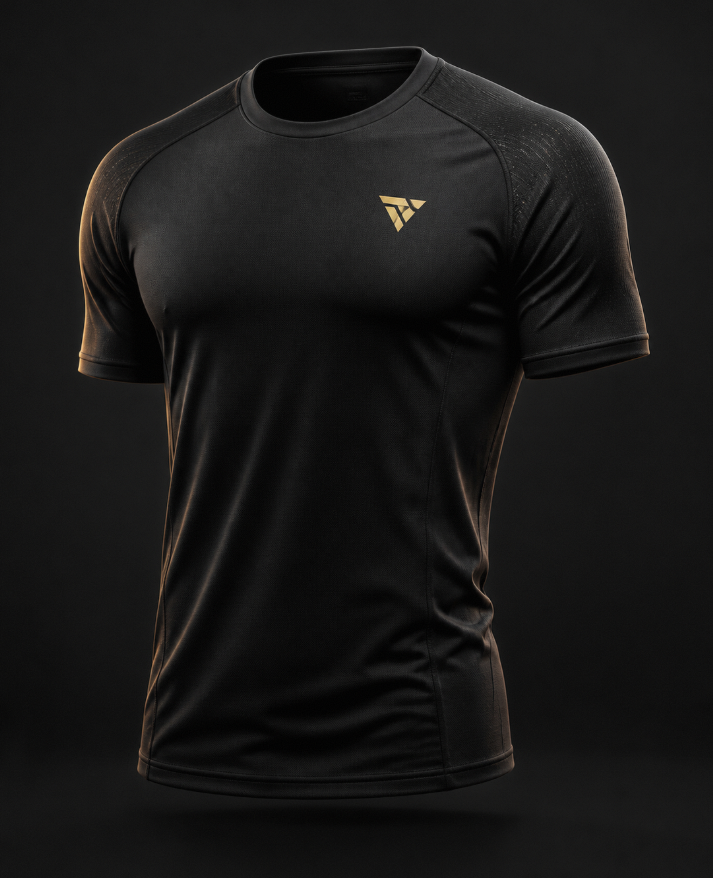 Black LCP training tee with gold crest