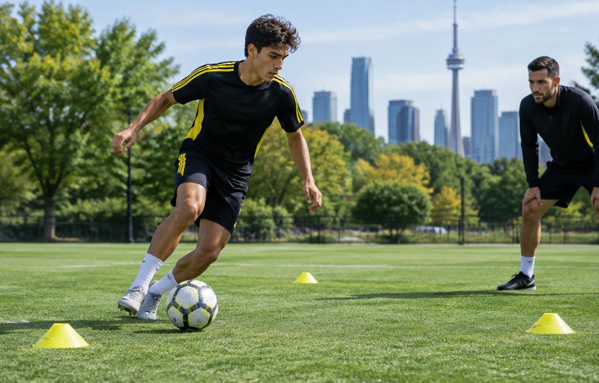 Soccer training in North York